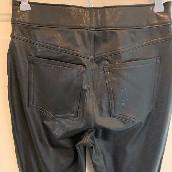 SPANX Faux Leather Jeggings size XS Black with light shimmer - Picture 4 of 6